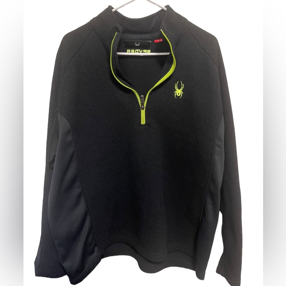 Spyder Core Sweater. 1/4 zip green/black Fleece Pullover